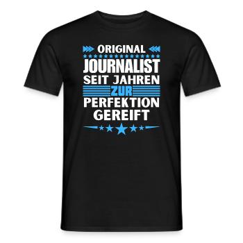Journalist matured to perfection - Men's T-Shirt - black - Front - AI Model Male 178 light (178cm)