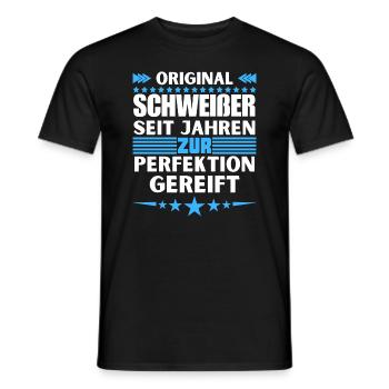 Zur Perfektion gereifter Schweißer - Männer T-Shirt - Schwarz - Vorne - AI Model Male 178 light (178cm)