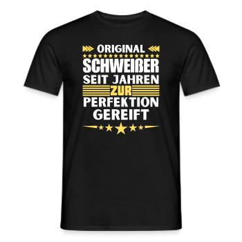 Zur Perfektion gereifter Schweißer - Männer T-Shirt - Schwarz - Vorne - AI Model Male 178 light (178cm)