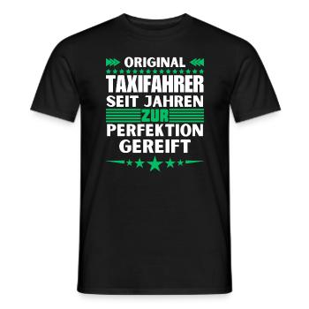 Zur Perfektion gereifter Taxifahrer - Männer T-Shirt - Schwarz - Vorne - AI Model Male 178 light (178cm)