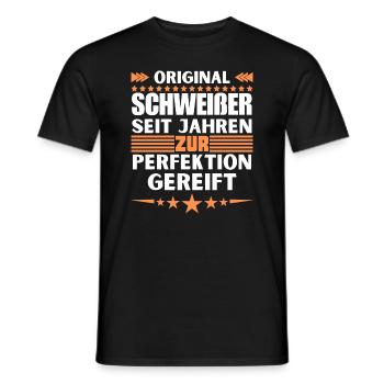 Zur Perfektion gereifter Schweißer - Männer T-Shirt - Schwarz - Vorne - AI Model Male 178 light (178cm)