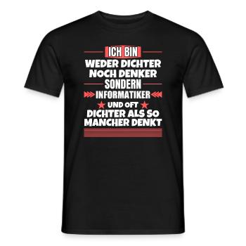 Neither a poet nor a thinker, but a computer scientist - Men's T-Shirt - black - Front - AI Model Male 178 light (178cm)