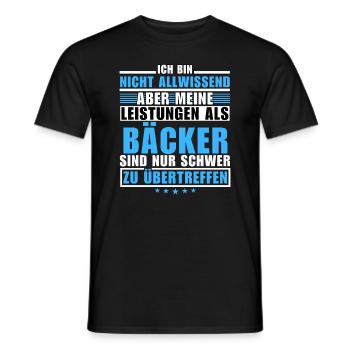 Des performances inégalées en tant que boulanger - T-shirt homme - noir - Devant - AI Model Male 178 light (178cm)