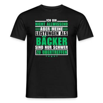 Des performances inégalées en tant que boulanger - T-shirt homme - noir - Devant - AI Model Male 178 light (178cm)