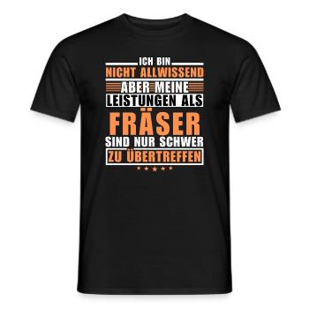 Des performances inégalées en tant que cutter - T-shirt homme - noir - Devant - AI Model Male 178 light (178cm)