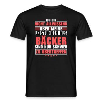 Des performances inégalées en tant que boulanger - T-shirt homme - noir - Devant - AI Model Male 178 light (178cm)
