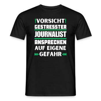 Ne parlez pas à des journalistes stressés ! - T-shirt homme - noir - Devant - AI Model Male 178 light (178cm)