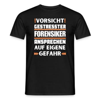 Gestresster Forensiker nicht ansprechen! - Männer T-Shirt - Schwarz - Vorne - AI Model Male 178 light (178cm)