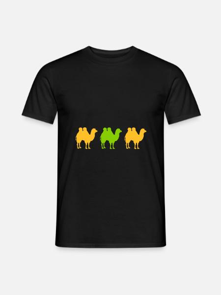 kamel höcker herde wüste - Männer T-Shirt - Schwarz