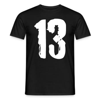 13 Zahl Trikot - Männer T-Shirt - Schwarz - Vorne - AI Model Male 178 light (178cm)