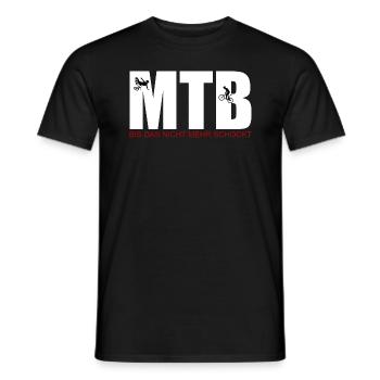 MOUNTAINBIKE ( MTB ) - BIS DAS NICHT MEHR SCHOCKT - Männer T-Shirt - Schwarz - Vorne - AI Model Male 178 light (178cm)