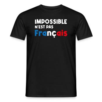 impossible n'est pas français - T-shirt homme - noir - Devant - AI Model Male 178 light (178cm)