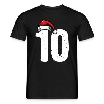 10 Numéro de Noël - T-shirt homme - noir - Devant - AI Model Male 178 light (178cm)