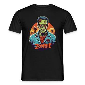 Zombie Comic Illustration - Männer T-Shirt - Schwarz - Vorne - AI Model Male 178 light (178cm)