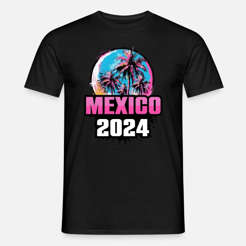 Mexico 2024 Palm Trees - Men's T-Shirt - black