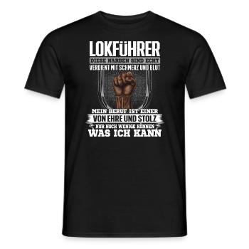 LOKFÜHRER - Ehre und Stolz - Männer T-Shirt - Schwarz - Vorne - AI Model Male 178 light (178cm)