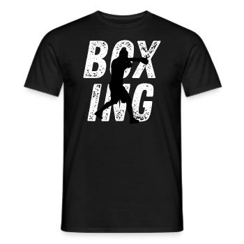 Boxing Match Typography Punch Boxer Fighter - Männer T-Shirt - Schwarz - Vorne - AI Model Male 178 light (178cm)