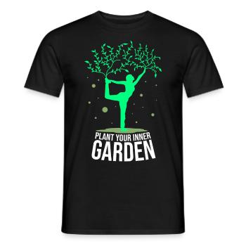 Yoga, Asana, Tree, Garden, Spiritual, Mindfulness - Men's T-Shirt - black - Front - AI Model Male 178 light (178cm)