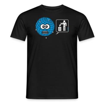 Cartoon: Erde – Auto Abschaffen! - Männer T-Shirt - Schwarz - Vorne - AI Model Male 178 light (178cm)