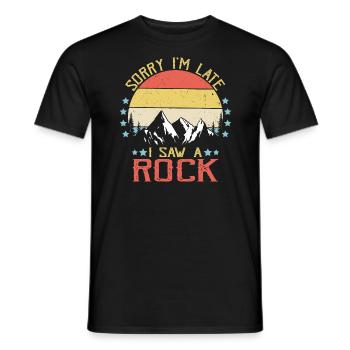 Geologie Tut mir leid, dass ich zu spät komme, ich habe einen Felsen-Rockhound gesehen - Männer T-Shirt - Schwarz - Vorne - AI Model Male 178 light (178cm)
