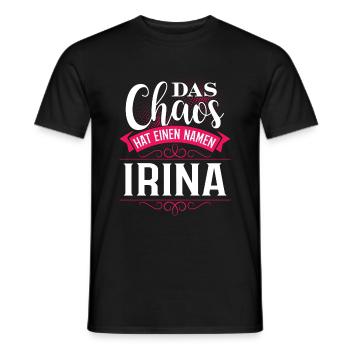 IRINA - Chaos - Männer T-Shirt - Schwarz - Vorne - AI Model Male 178 light (178cm)