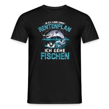 Fischer Rentenplan Angler Vater Geschenk Fischen - Männer T-Shirt - Schwarz - Vorne - AI Model Male 178 light (178cm)