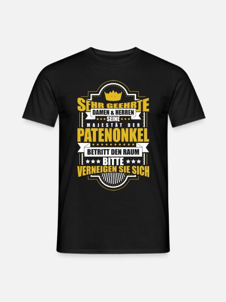 Patenonkel Geschenk Lustige Sprüche - Männer T-Shirt - Schwarz