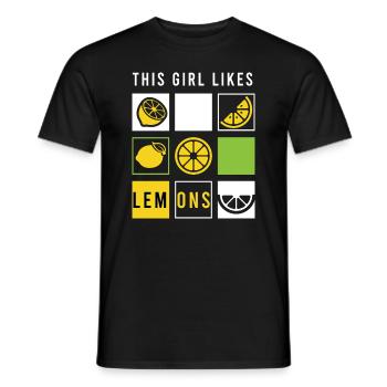 Girl Likes Lemons Lemonade Summer Lemon Juice - Men's T-Shirt - black - Front - AI Model Male 178 light (178cm)