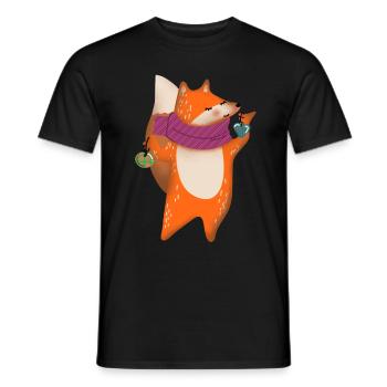 Fox Christmas - Men's T-Shirt - black - Front - AI Model Male 178 light (178cm)