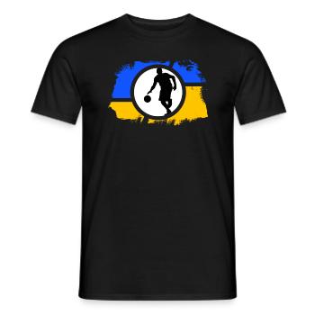 Match de basket-ball « Slamdunk for Ukraine » - T-shirt homme - noir - Devant - AI Model Male 178 light (178cm)