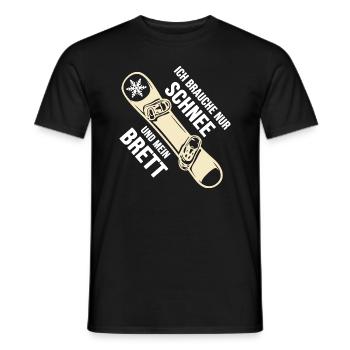 Snowboard Snowboarder Softboot "Schnee & Brett" - Männer T-Shirt - Schwarz - Vorne - AI Model Male 178 light (178cm)