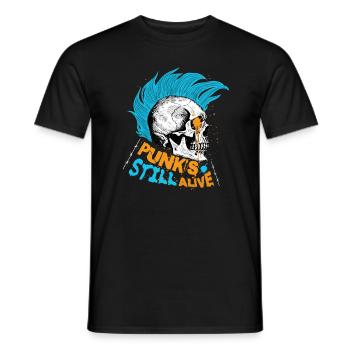 Punk's Still Alive - Punk Rock Man Teen French - Men's T-Shirt - black - Front - AI Model Male 178 light (178cm)