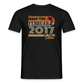 Geburtstag Vintage Geschenkidee Februar 2017 - Männer T-Shirt - Schwarz - Vorne - AI Model Male 178 light (178cm)