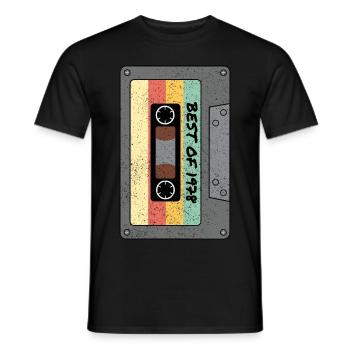 Best of 1978 Classic cassette tape original gift - Men's T-Shirt - black - Front - AI Model Male 178 light (178cm)