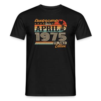 Les légendes sont nées en avril 1975 - T-shirt homme - noir - Devant - AI Model Male 178 light (178cm)