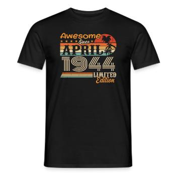 Les légendes sont nées en avril 1944 - T-shirt homme - noir - Devant - AI Model Male 178 light (178cm)