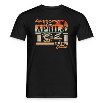 Les légendes sont nées en avril 1941 - T-shirt homme - noir - Devant - AI Model Male 178 light (178cm)