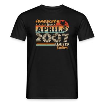 Les légendes sont nées en avril 2007 - T-shirt homme - noir - Devant - AI Model Male 178 light (178cm)