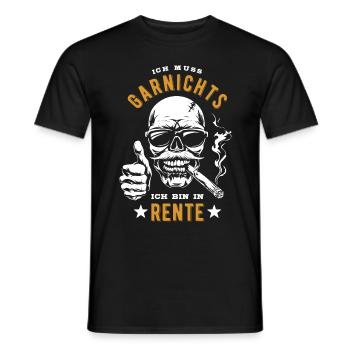 Ich muss garnichts, ich bin in Rente - Rentner - Männer T-Shirt - Schwarz - Vorne - AI Model Male 178 light (178cm)