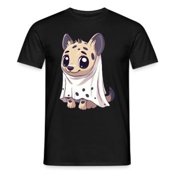 Hyène Halloween Bande dessinée Fantôme - T-shirt homme - noir - Devant - AI Model Male 178 light (178cm)