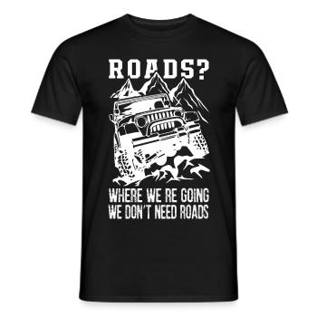We Don’t Need Roads Jeep - T-shirt homme - noir - Devant - AI Model Male 178 light (178cm)