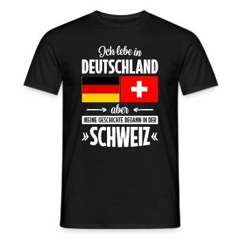MEINE GESCHICHTE BEGANN IN DER SCHWEIZ - Männer T-Shirt - Schwarz - Vorne - AI Model Male 178 light (178cm)