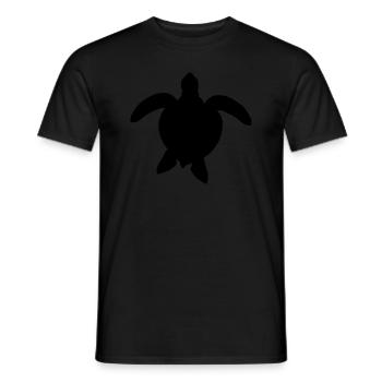 tortue de mer silhouette contour ombre wass - T-shirt homme - noir - Devant - AI Model Male 178 light (178cm)