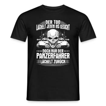 Panzer Panzerfahrer Tank Tanks Geschenk Lächeln - Männer T-Shirt - Schwarz - Vorne - AI Model Male 178 light (178cm)