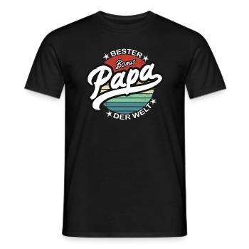 Best Bonus Dad in the World - Retro - Men's T-Shirt - black - Front - AI Model Male 178 light (178cm)