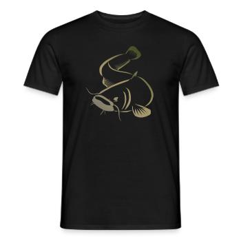 Pêche au silure - T-shirt homme - noir - Devant - AI Model Male 178 light (178cm)
