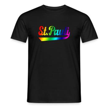 St Pauli Hamburg rainbow - Men's T-Shirt - black - Front - AI Model Male 178 light (178cm)