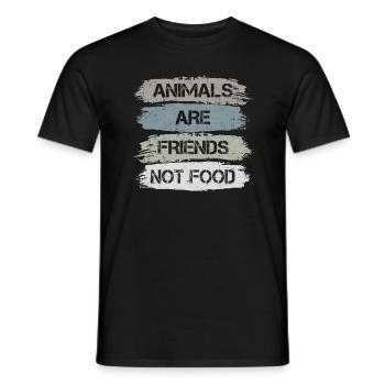 Militants des droits des animaux Bien-être animal - les animaux sont des amis - T-shirt homme - noir - Devant - AI Model Male 178 light (178cm)