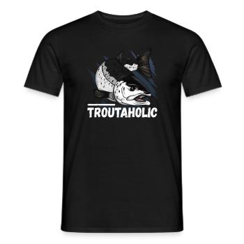 Troutaholic - Trout Fishing - Men's T-Shirt - black - Front - AI Model Male 178 light (178cm)