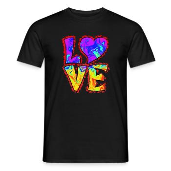 Love Hippie - Männer T-Shirt - Schwarz - Vorne - AI Model Male 178 light (178cm)